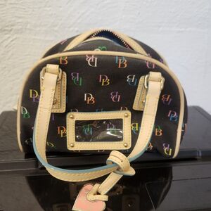 Dooney & Bourke Black Mini Bag with Multicolor Logo